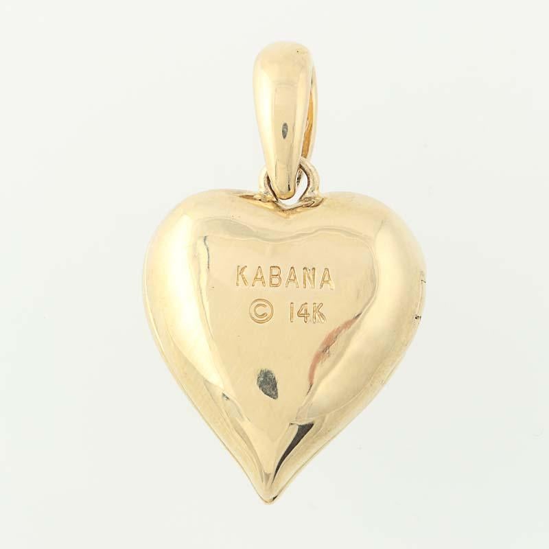 Women's Mother of Pearl Kabana Heart Locket, 14 Karat Yellow Gold Love Gift