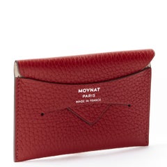 new MOYNAT Enveloppe CC red pebble leather envelop cardholder