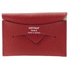 new MOYNAT Enveloppe CC red pebble leather envelop cardholder