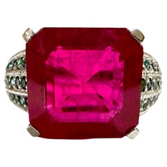 New Mozambique 10.30 Ct Red 
Multi-Color Sapphire Sterling Ring Sz 6.75