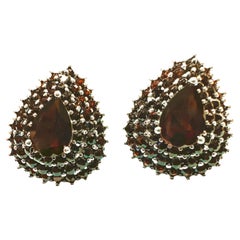 New Mozambique 2.66 Carat Red Garnet Sterling Silver Post Earrings