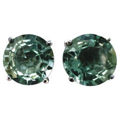 New Mozambique 4.40 ct seafoam Green Paraiba Tourmaline Sterling Earrings