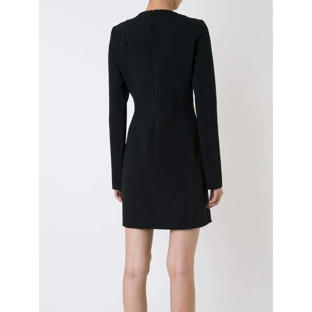 New Mugler Bonded Monocrome Crepe Long Sleeve Mini Dress FR36 // US2-4 In New Condition For Sale In Brossard, QC