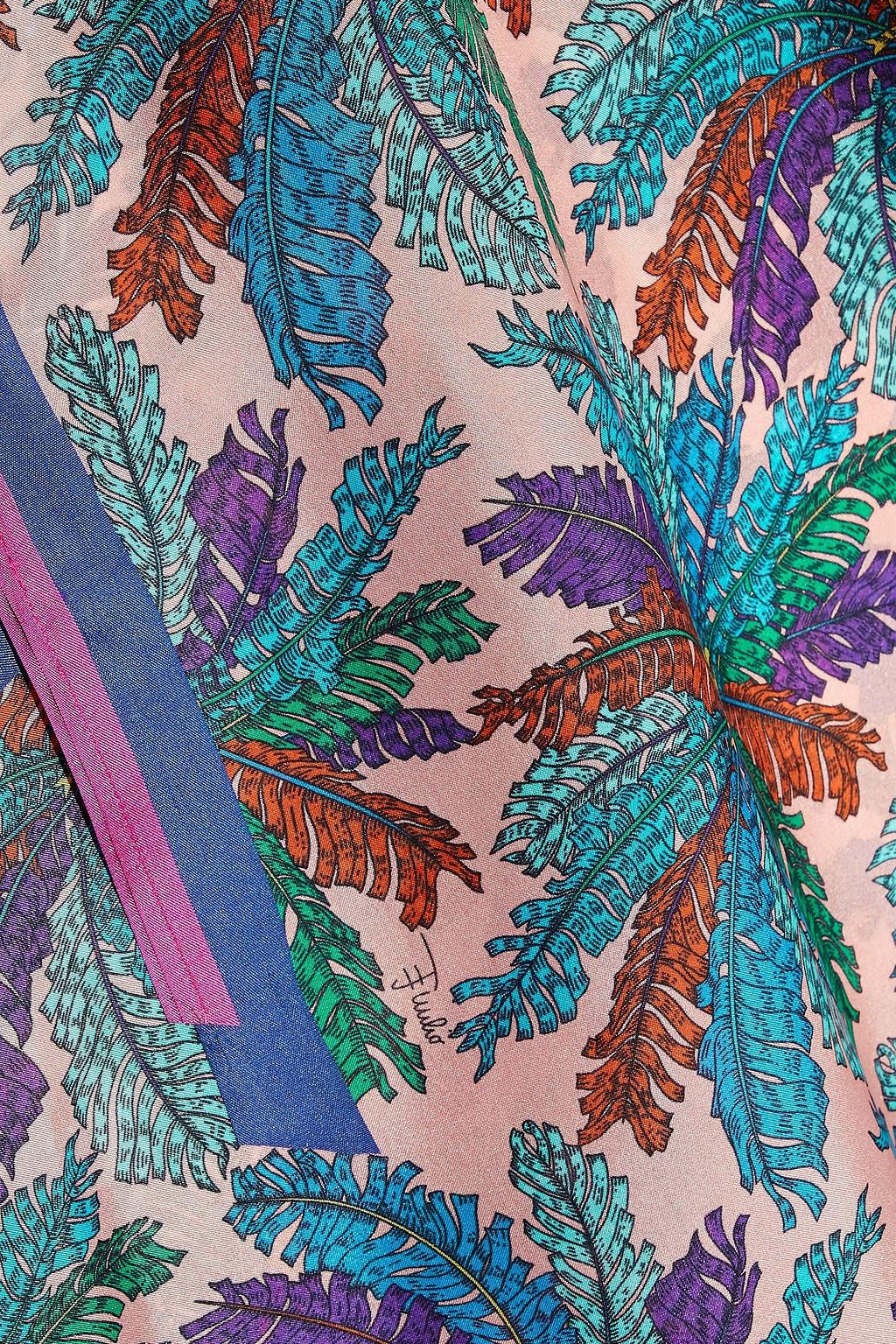 Emilio Pucci - Robe tunique caftan en soie imprimée signature multicolore, 40 en vente 1