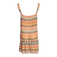 NEW Multicolor Missoni Metallics Lurex Crochet Knit Tunic Mini Dress 38