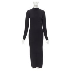 new MUSIER Darc black ribbed knitted backless dress FR38 S