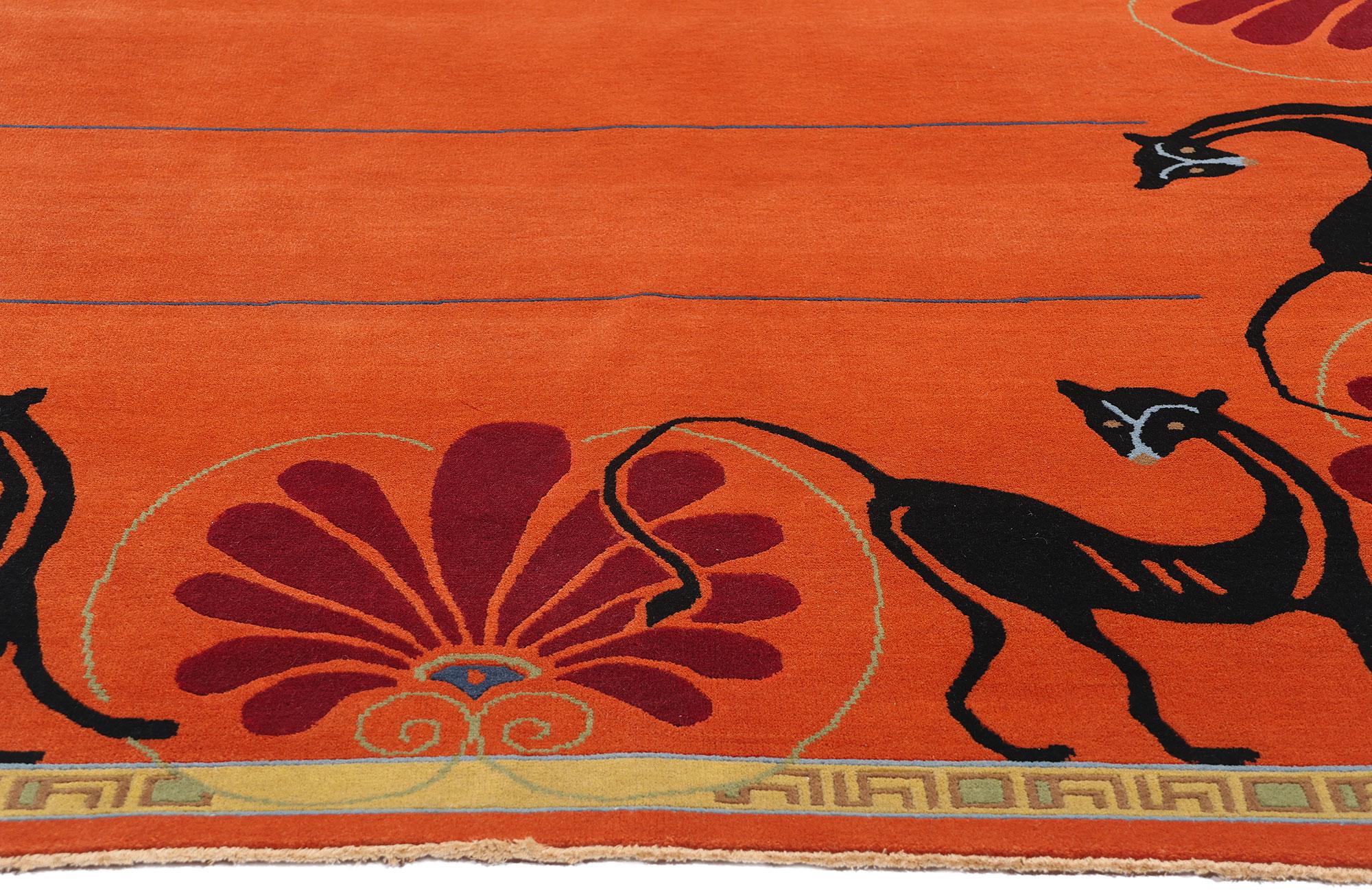 Hand-Knotted New Mystic Sunset Enchantment Modern Chinese Art Deco Rug, 06'01 x 08'11 For Sale