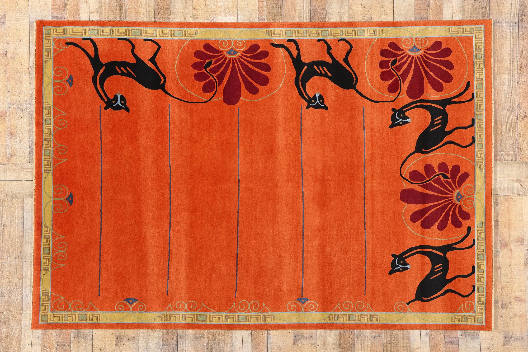 New Mystic Sunset Enchantment Modern Chinese Art Deco Rug, 06'01 x 08'11 For Sale 2