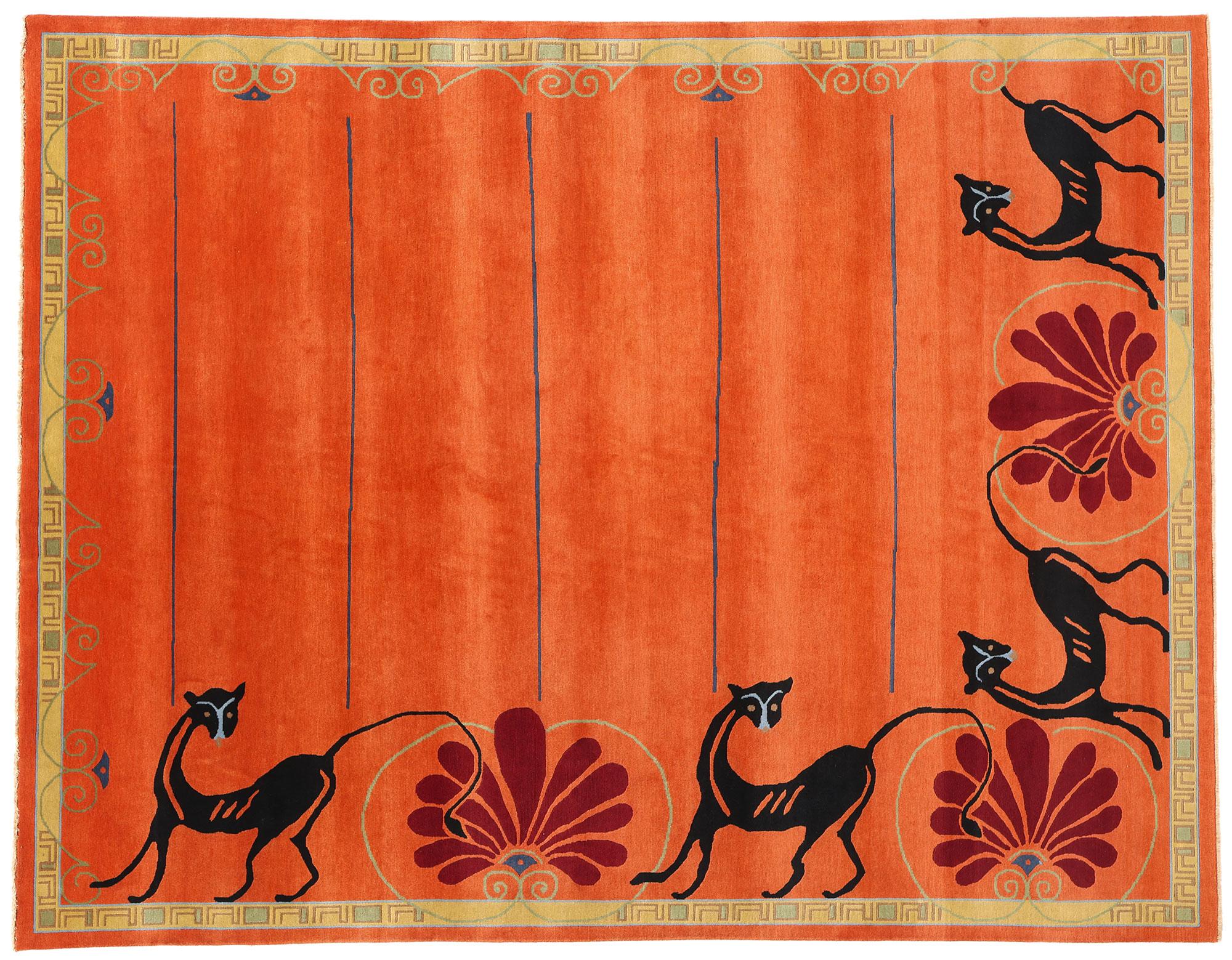 New Mystic Sunset Enchantment Modern Chinese Art Deco Rug, 07'11 x 10'02 For Sale 2