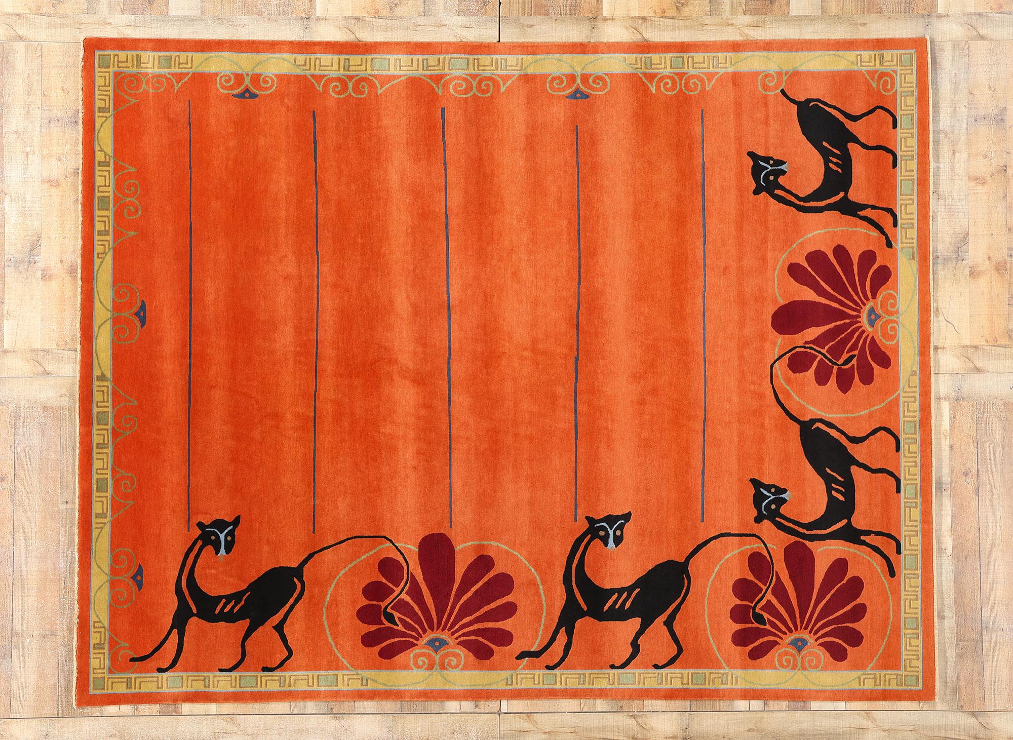 New Mystic Sunset Enchantment Modern Chinese Art Deco Rug, 07'11 x 10'02 For Sale 1