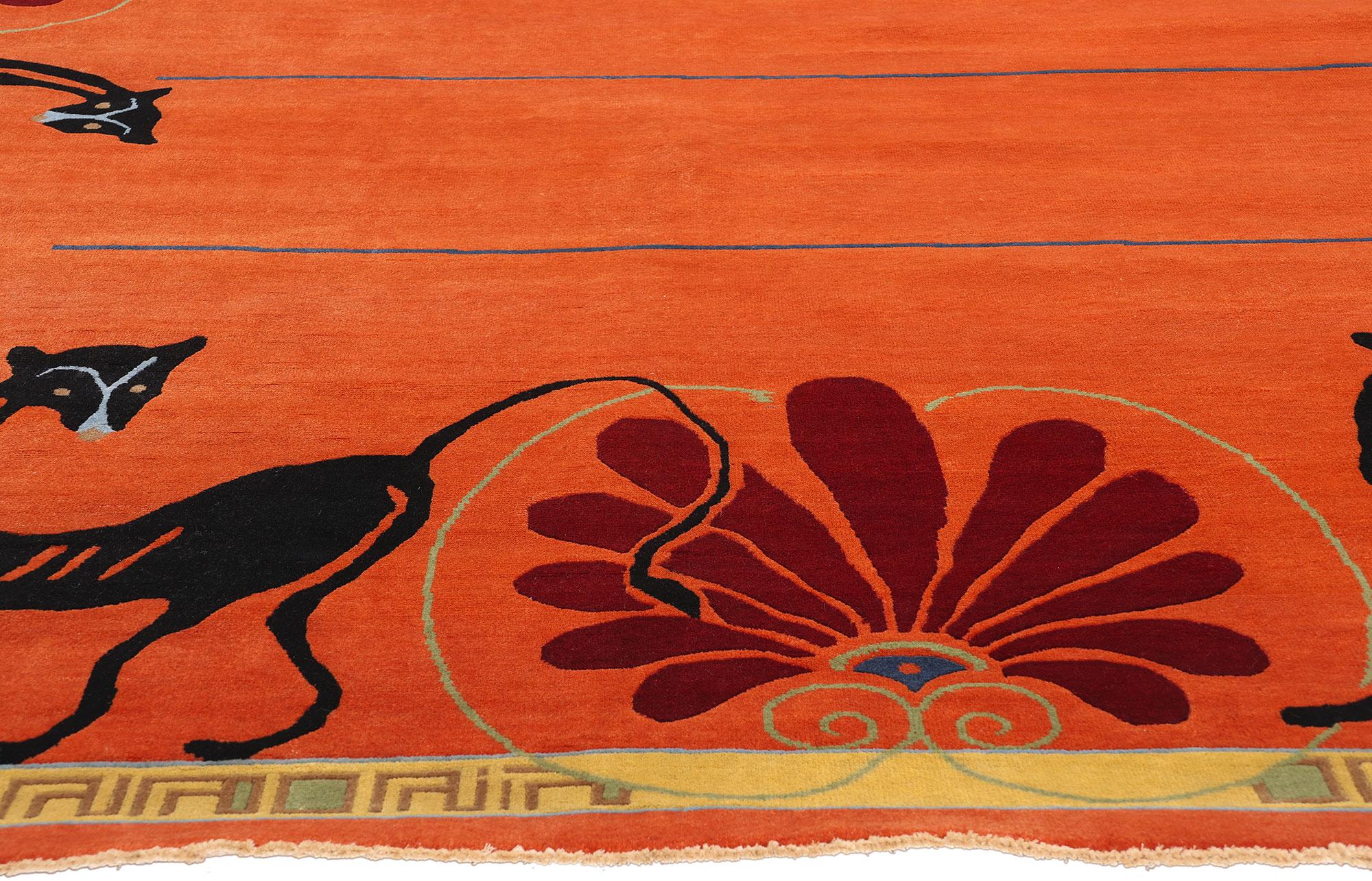 Indiano New Mystic Sunset Enchantment Tappeto moderno cinese Art Deco, 09'00 x 12'06 in vendita