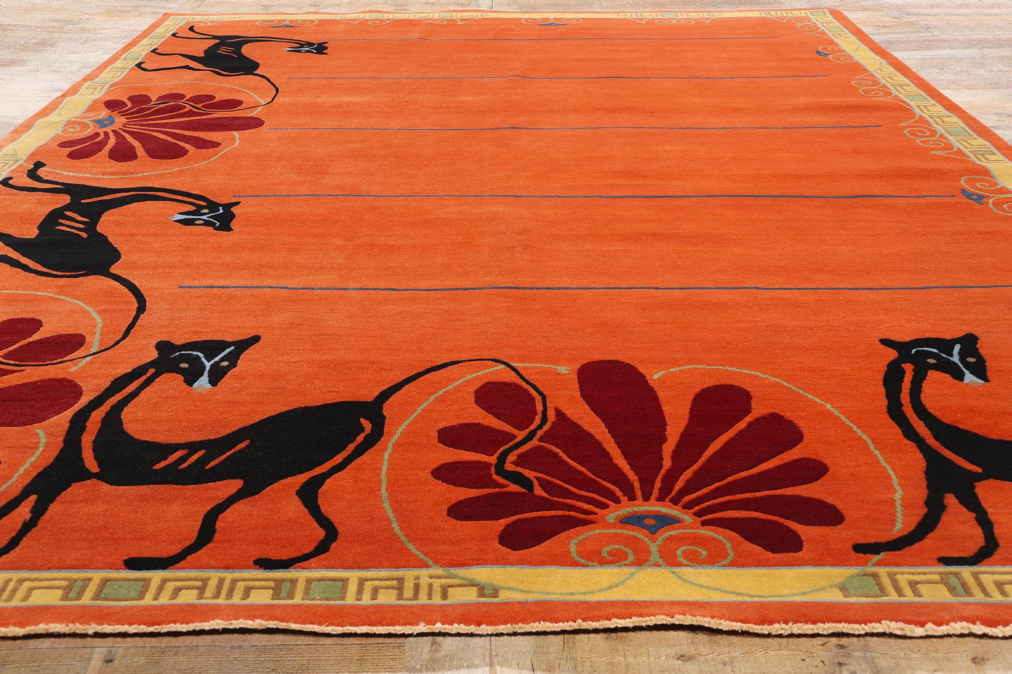 Lana New Mystic Sunset Enchantment Tappeto moderno cinese Art Deco, 09'00 x 12'06 in vendita