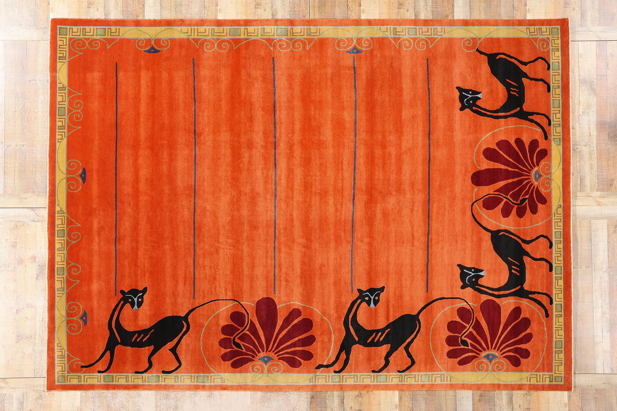 New Mystic Sunset Enchantment Tappeto moderno cinese Art Deco, 09'00 x 12'06 in vendita 1