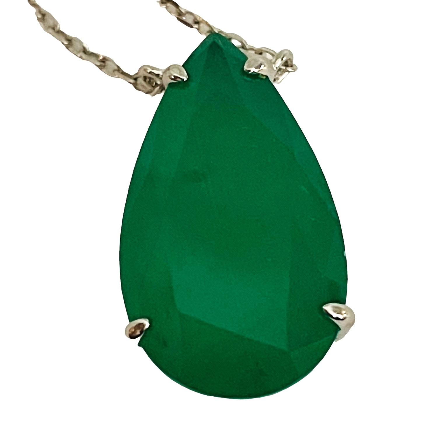 Women's New Natural Forest Green Aventurine Doublet Sterling Necklace and Pendant For Sale