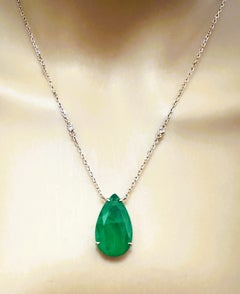 New Natural Forest Green Aventurine Doublet Sterling Necklace and Pendant