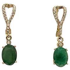 New Natural Green Aventurine Oval Cut Sterling Silver Post Lock Earrings