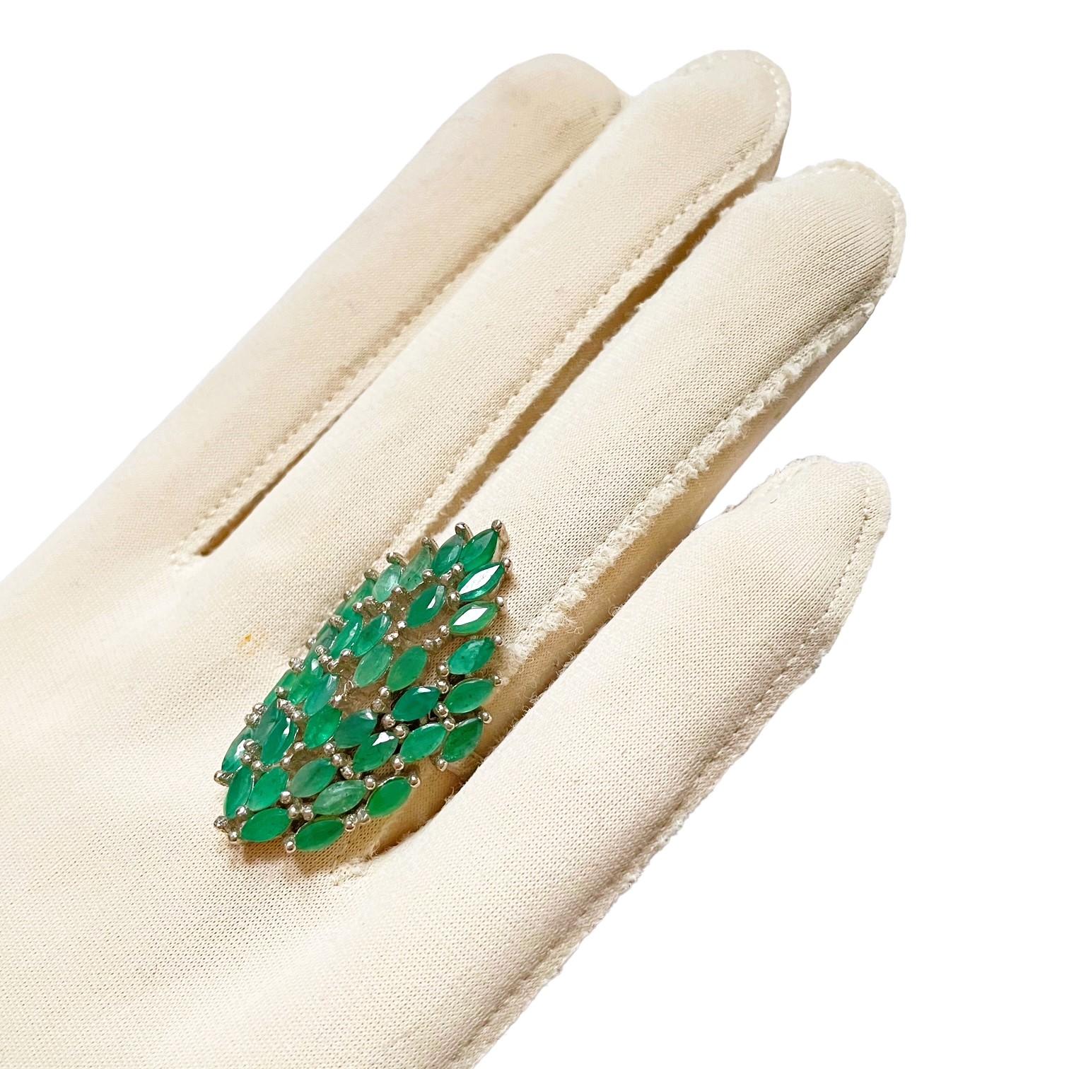 Marquise Cut New Natural Green Emerald 925 Sterling Silver Ring
