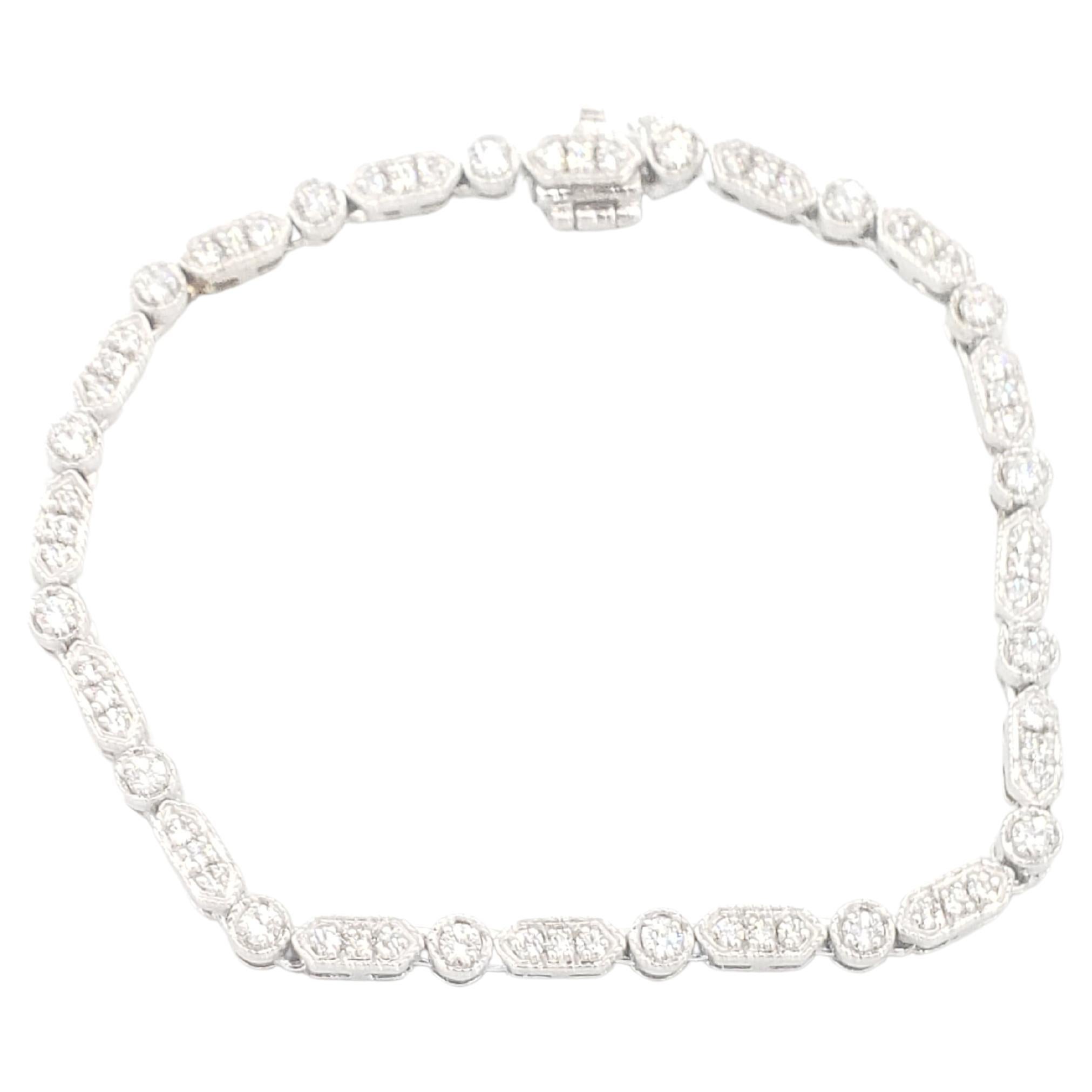 New Natural Ideal Cut Hearts and Arrows Firing Diamond Bracelet 18k White Gold For Sale