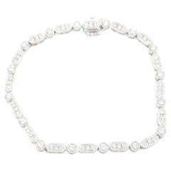 New Natural Ideal Cut Hearts and Arrows Firing Diamond Bracelet 18k White Gold