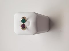 NEW Natural Precious Ruby and Emerald Ring in 14k Yellow Gold