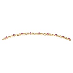 NEU Natürlicher Rubin und Diamant  Armband aus 14 Karat massivem Gelbgold