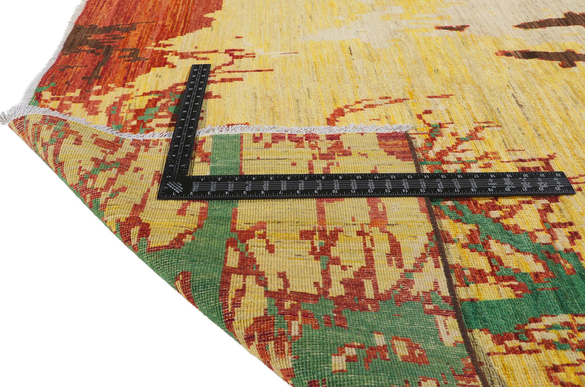Pakistani New Nature-Inspired Modern Rug with Biophilic Design For Sale