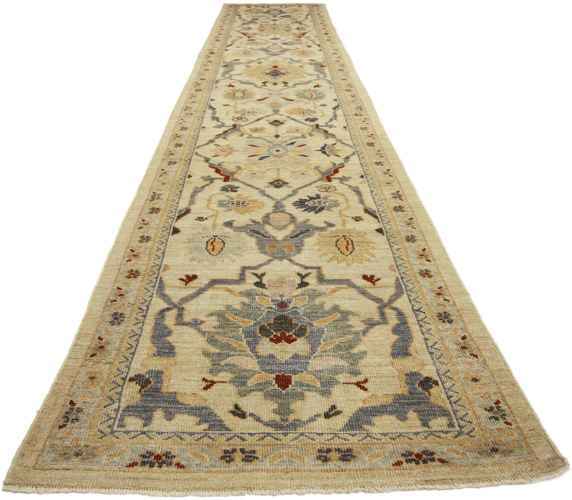 Contemporary Persian Sultanabad Rug Carpet Runner For Sale 4