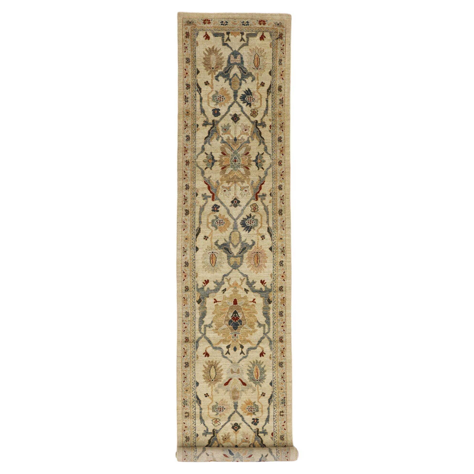 Contemporary Persian Sultanabad Rug Carpet Runner For Sale
