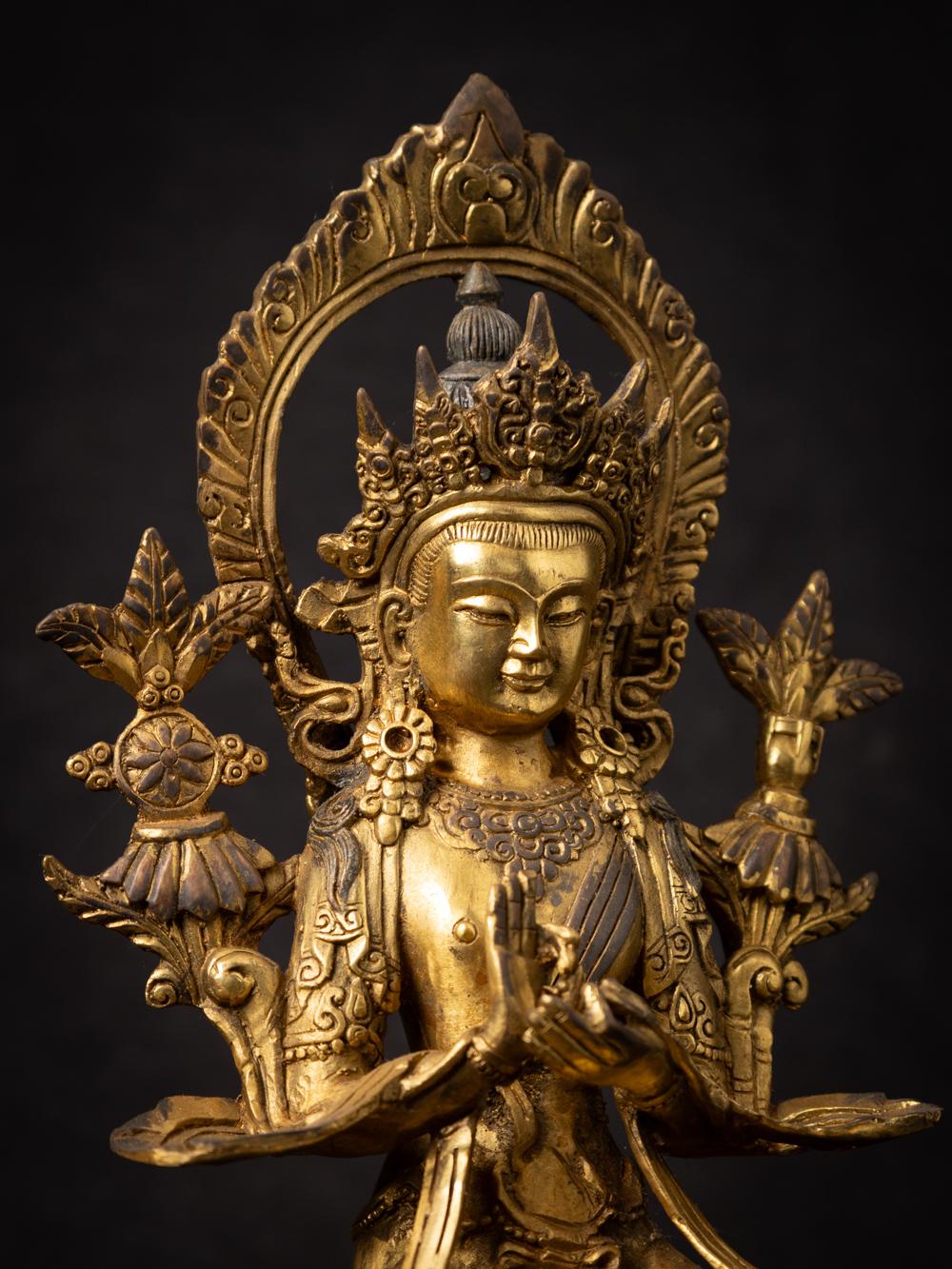 Neu Nepalische Maitreya-Buddha-Statue aus Bronze in Dharmachakra-Mudra aus Buddha im Angebot 1