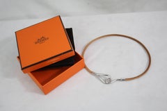 New never usedHermes Jumbo Palladium Plated Double tou Bracelet / Short necklace