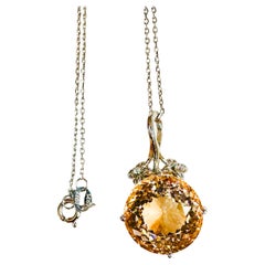 Nouveau collier champagne Morganite et saphir taille diamant 11,10 carats