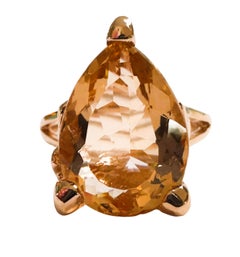 New Nigerian 5.80 Ct Peach Orange Morganite RGold Plated Sterling Ring