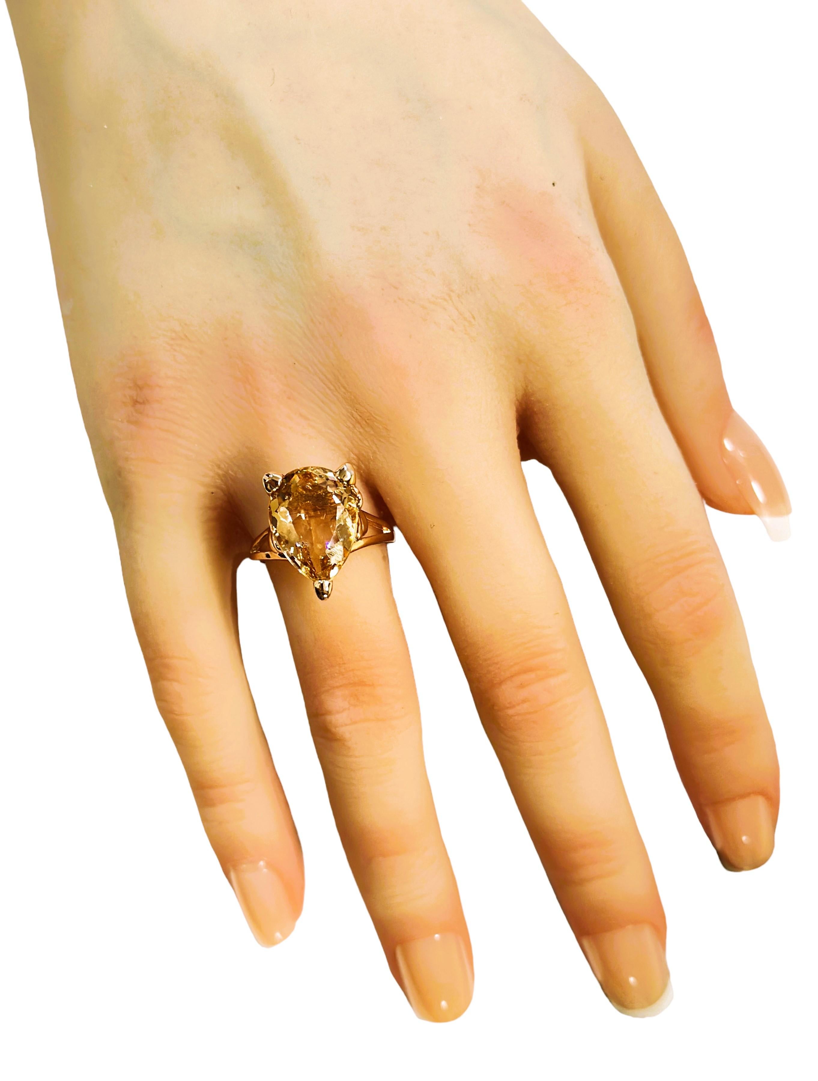 Women's New Nigerian 5.80 Ct Peach Orange Morganite RGold Plated Sterling Ring