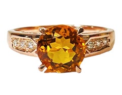 New Nigerian Champagne 1.8 Ct Morganite Rose Gold Plated Sterling Ring