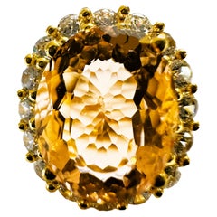 New Nigerian IF 12.0 Ct Peach Morganite & Sapphire YGold Plated Sterling Ring