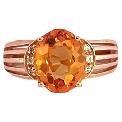 New Nigerian IF 3.20 Ct Champagne Morganite & Sapp. RGold Plated Sterling Ring