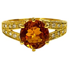 New Nigerian Morganite Golden Champagne 3.10 Carat Sterling Silver Ring