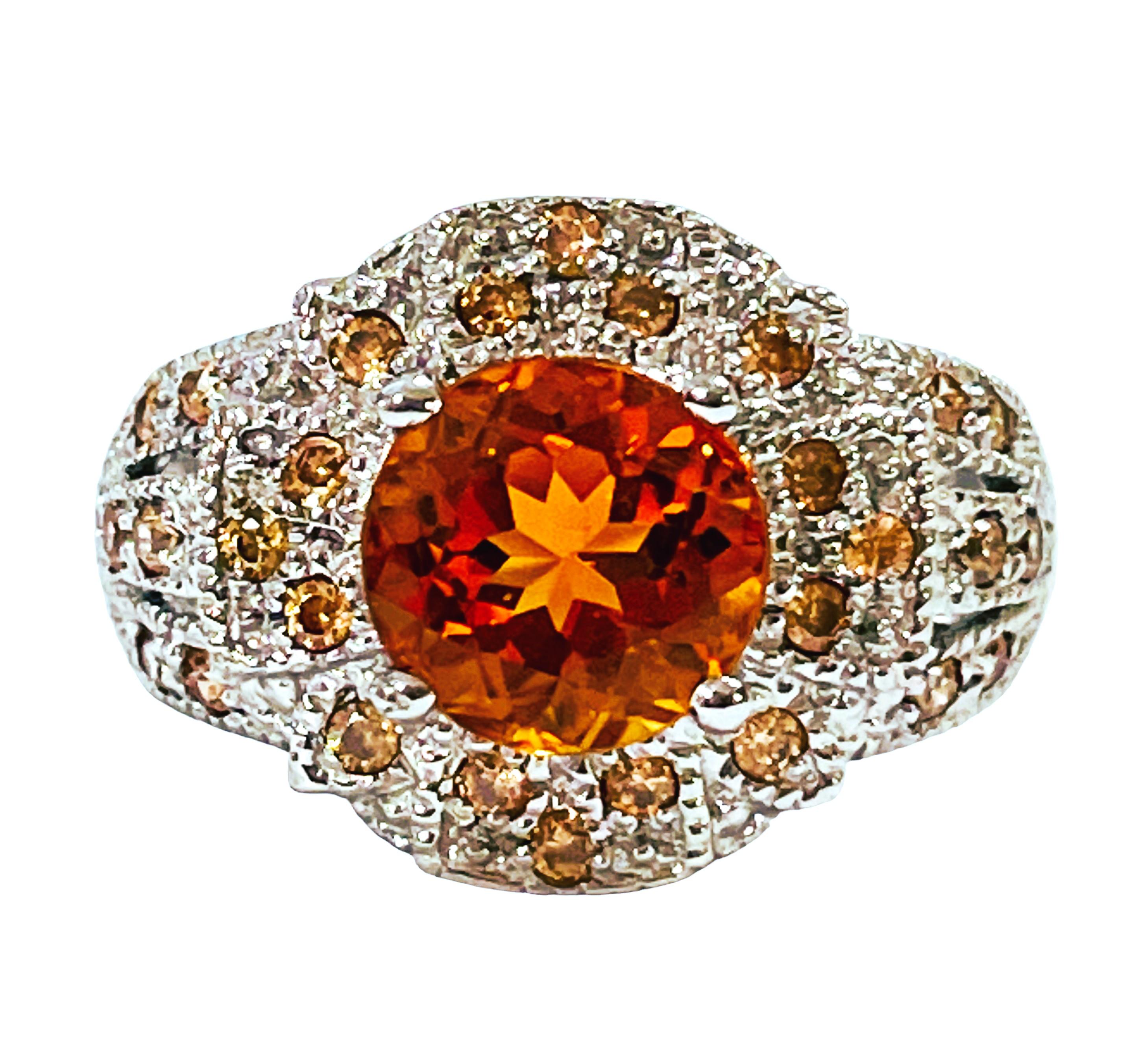 New Nigerian Orange Champagne 2.1ct Morganite and Orange Sapphire ...