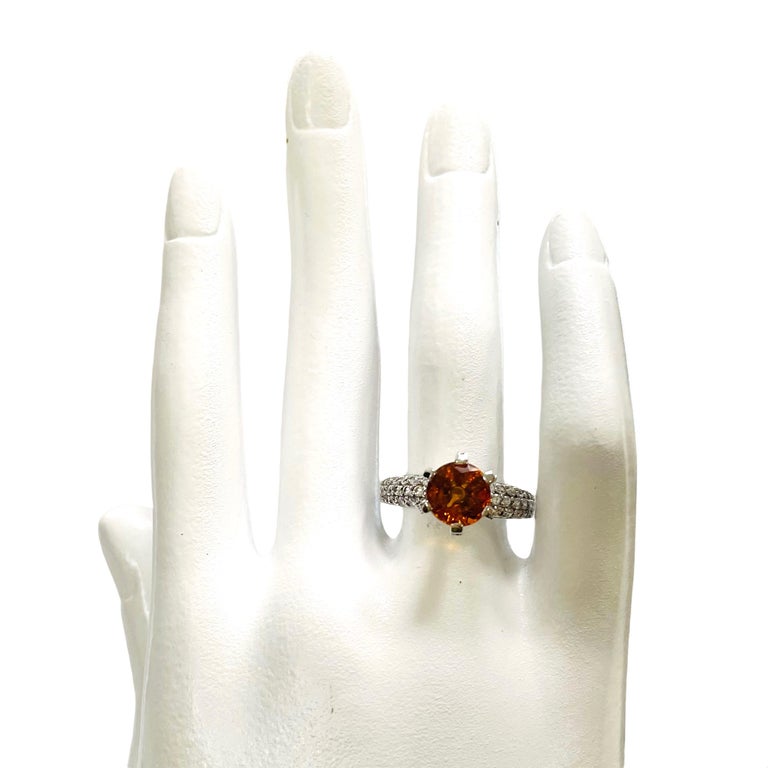 New Nigerian Orange Champagne Morganite and White Sapphire Sterling ...
