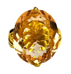 New Nigerian Peach Orange 12 Ct Morganite YGold Plated Sterling Ring