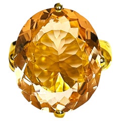 New Nigerian Peach Orange 12 Ct Morganite YGold Plated Sterling Ring