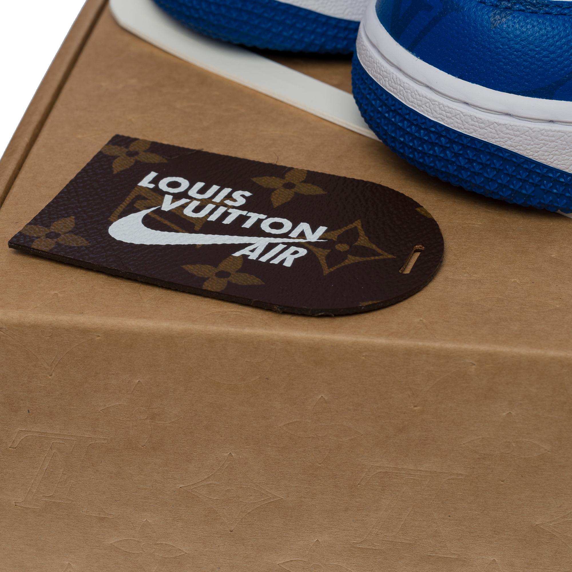 Baskets neuves « Air Force 1 » de Nike x Louis Vuitton par V. Abloh en blanc et bleu en vente 2