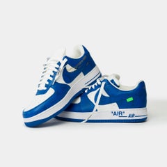 New Nike x Louis Vuitton "Air Force 1" Sneakers by V. Abloh in white and blue