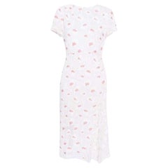 NEW Nina Ricci Rose Pivoine And Natural Floral Silk Dress FR 36