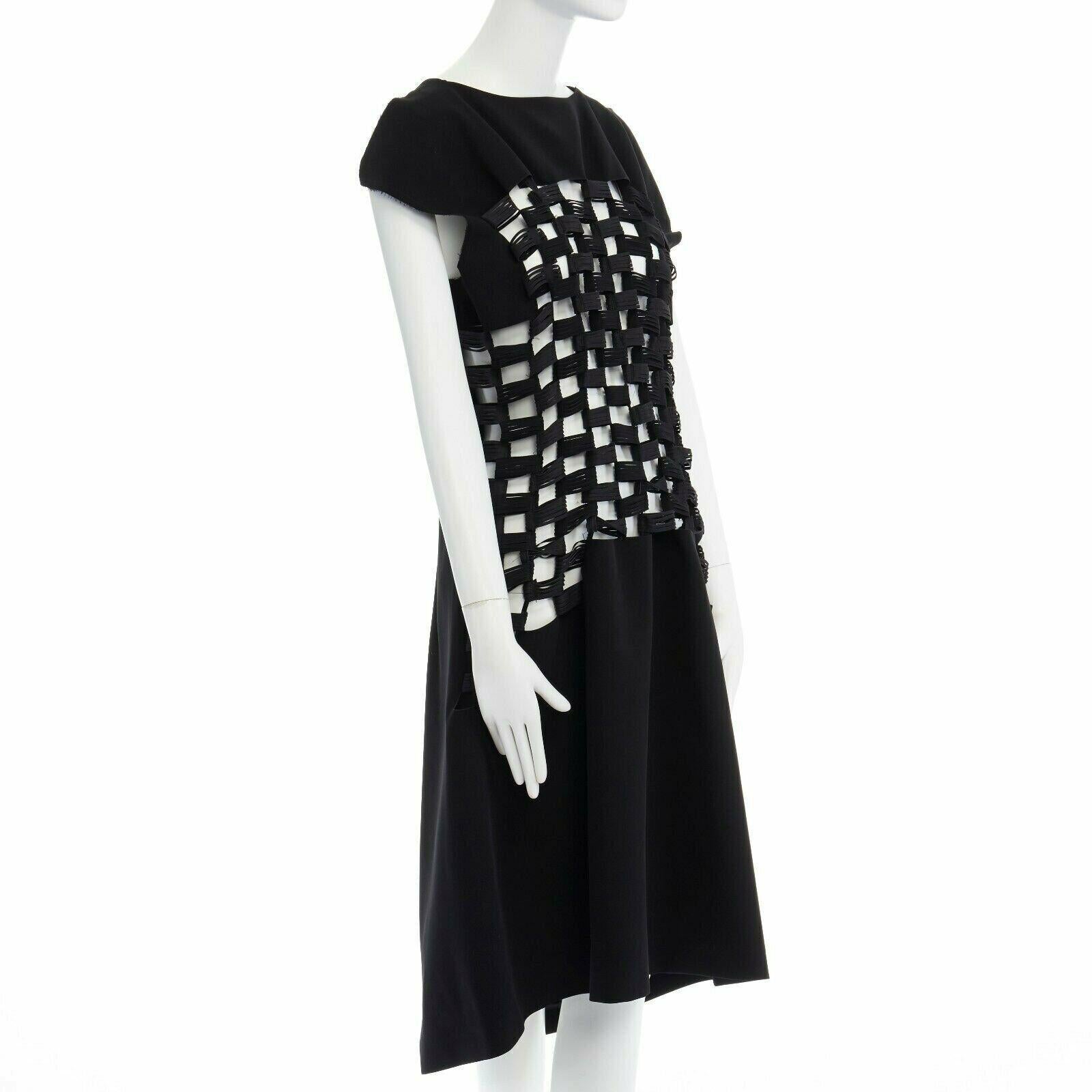 new NOIR KEI NINOMIYA Comme Des Garcons black loop detail open front dress M In New Condition In Hong Kong, NT