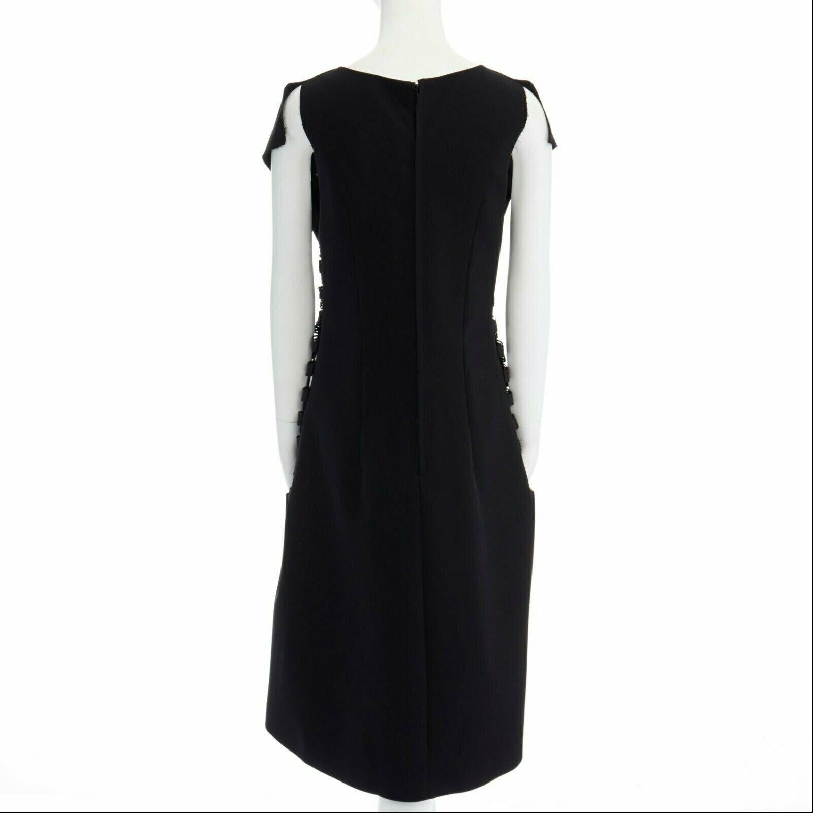 new NOIR KEI NINOMIYA Comme Des Garcons black loop detail open front dress M 1