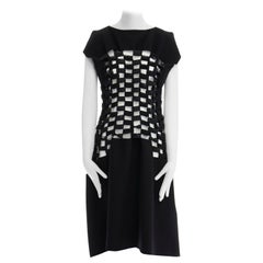 new NOIR KEI NINOMIYA Comme Des Garcons black loop detail open front dress M