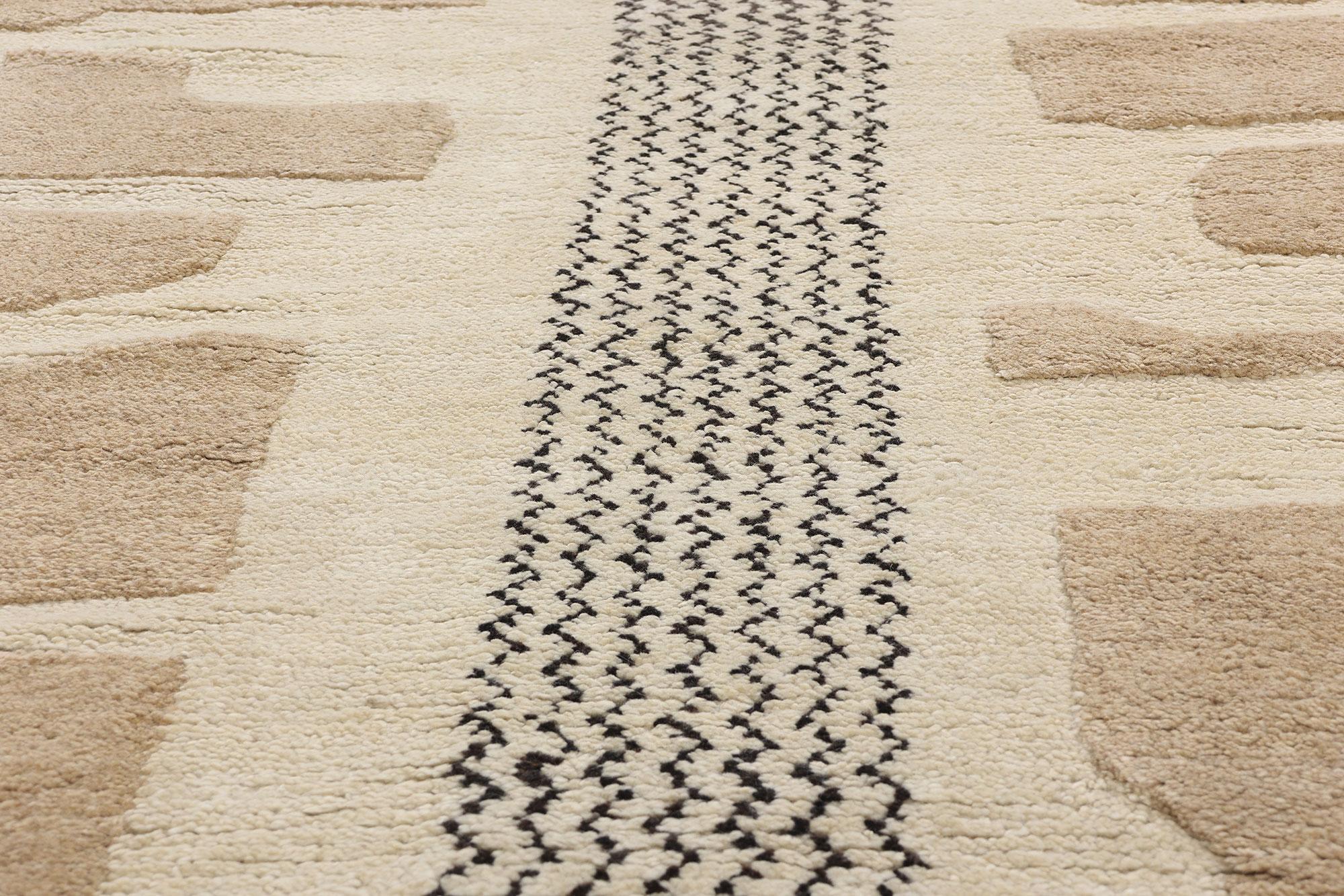 Hand-Knotted New Nomadic Stones Contemporary Moroccan High-Low Textured Carpet, 08'04 x 10'00 For Sale