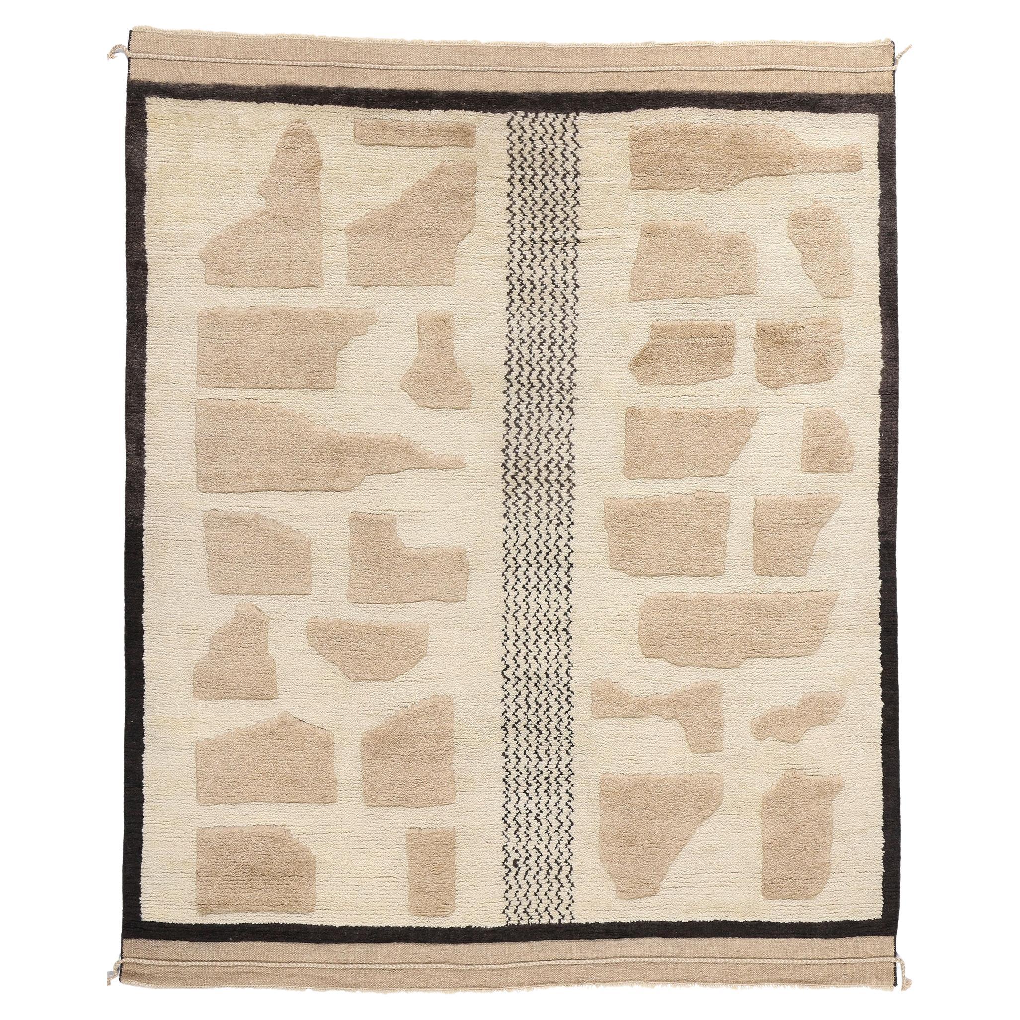 New Nomadic Stones Contemporary Moroccan High-Low Textured Carpet, 08'04 x 10'00 For Sale