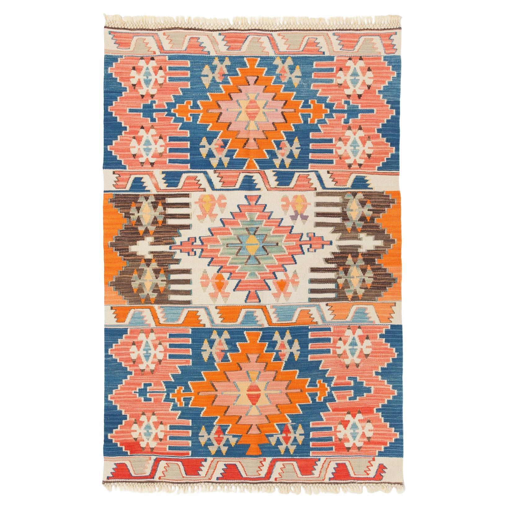Alfombra de lana tejida a mano Kayseri Kilim Anatolia Central Alfombra turca Nueva y sin usar